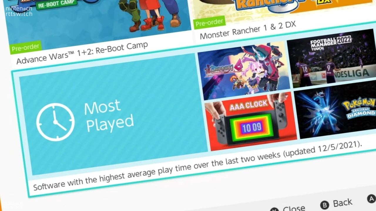 eShop上线最常玩游戏栏目！时钟软件竟然上榜了