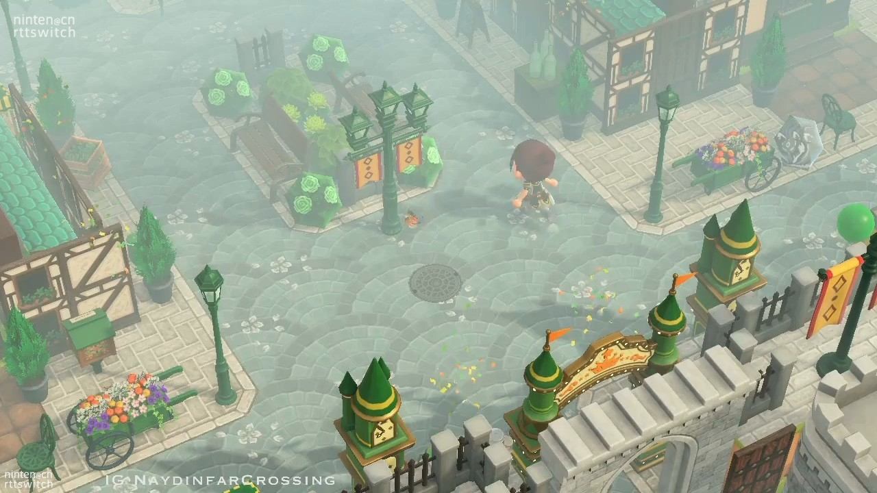 玩家在《动森》中建造海拉尔城堡小镇