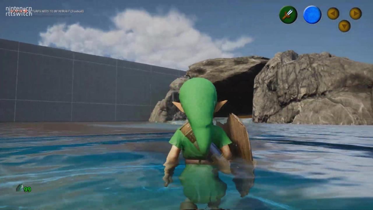 虚幻5《塞尔达传说时之笛》项目展示惊人水面效果